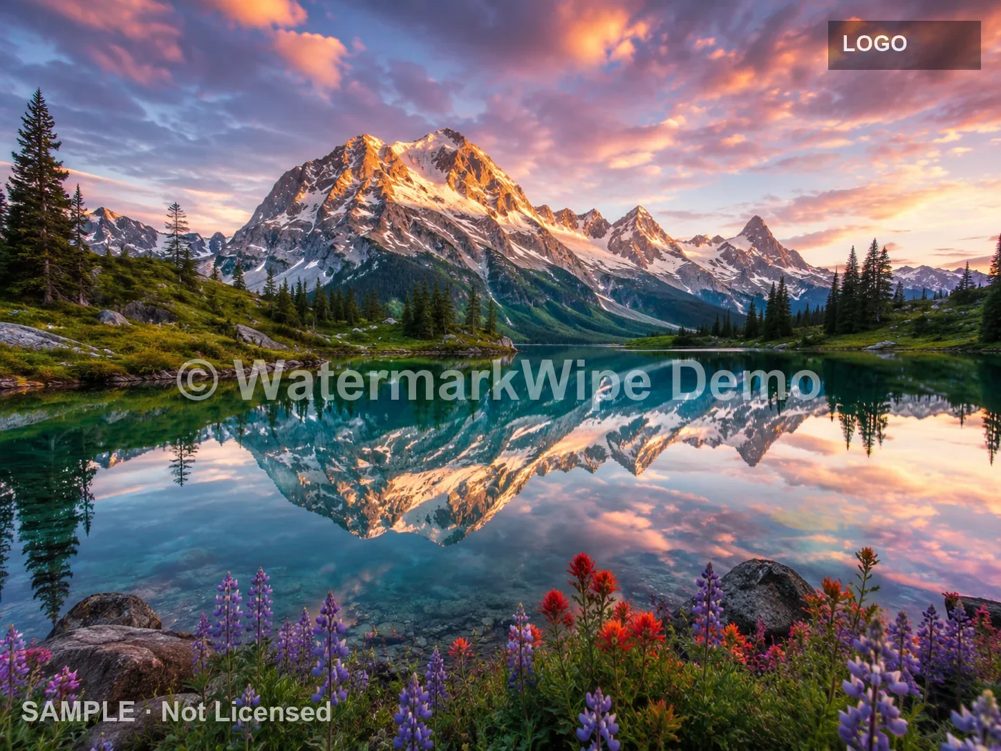 Image with watermark before AI removal