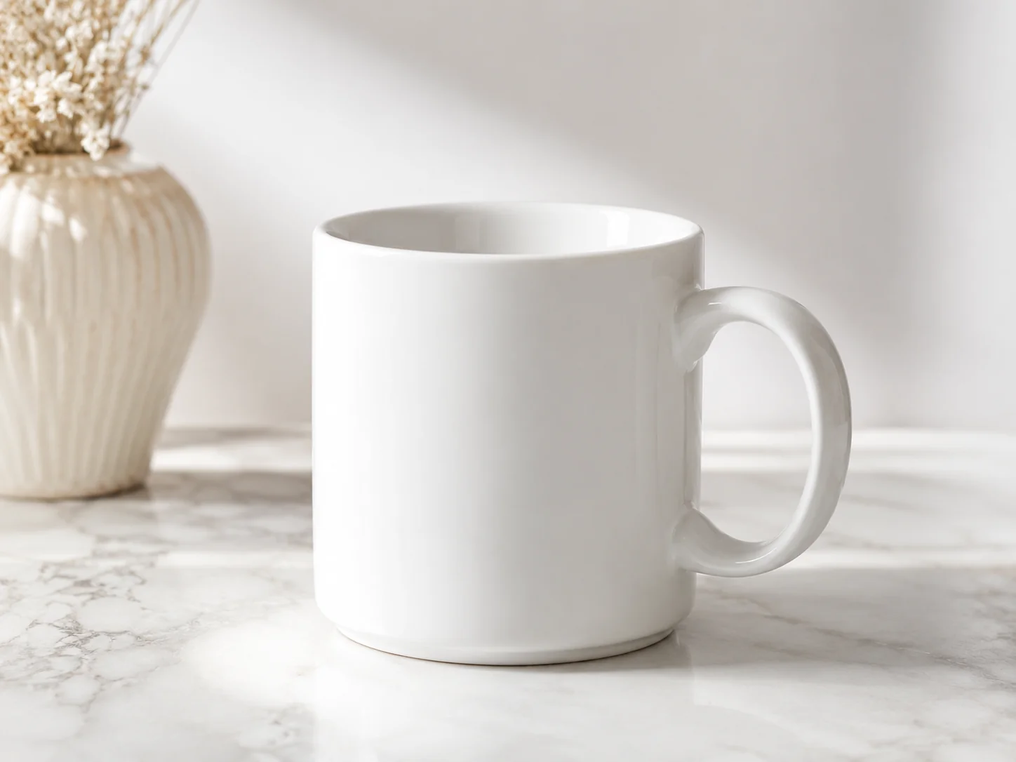 AI watermark removal example - product photo of ceramic mug restored to clean e-commerce ready image